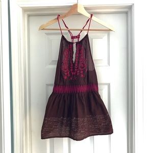 Embroidered Free People summer top